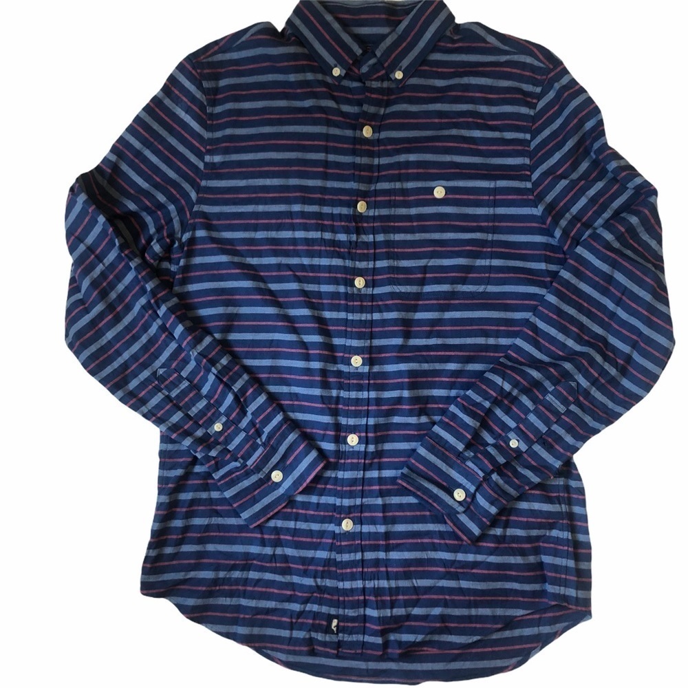 Vineyard Vines Men's Large Slim Longshore Blue Striped Button Down Shirt